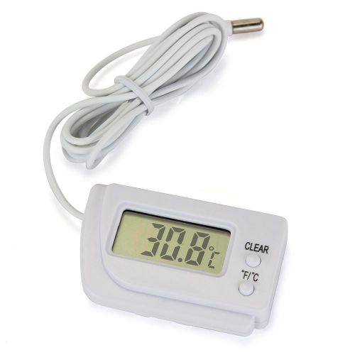 External Mini LCD Thermometer Temperature Metal Sensor Aquarium Refrigerator