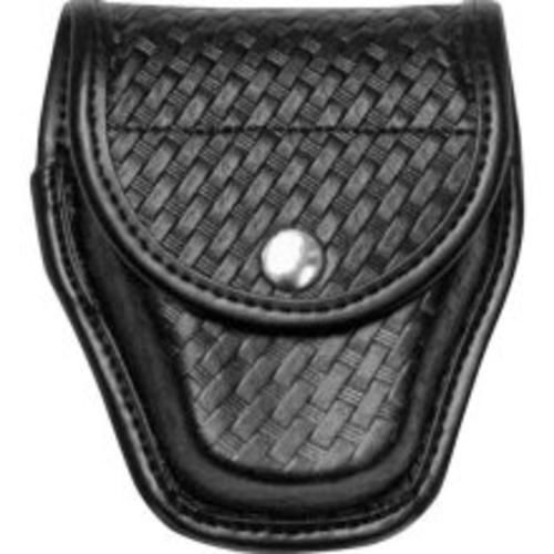 Bianchi 22179 7917 Double Cuff Case Black Basketweave Chrome Snap 22179