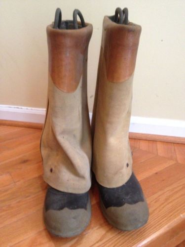 Vintage beacon falls top notch siren fold down fireman boots  size 8  usa made for sale
