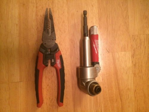 Milwaukee Right Angle Drill Attachment And 6n1 Electrical Pliers
