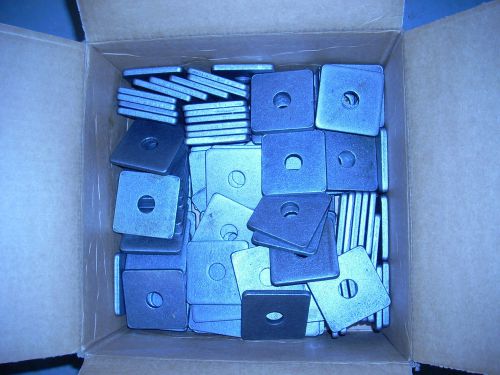 Heavy duty square washer 2&#034; x 2&#034; 5/8&#034; hole 3/16&#034; thick quantity 125 for sale