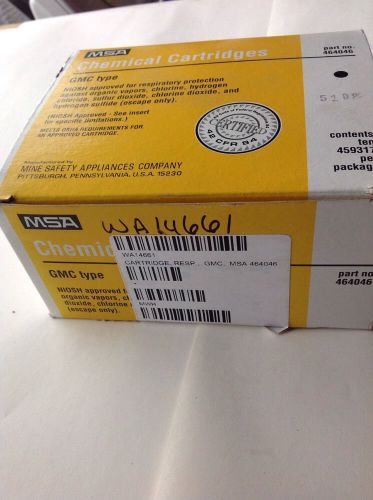 MSA 464046 CHEMICAL CARTRIDGES GMC TYPE BOX OF 10