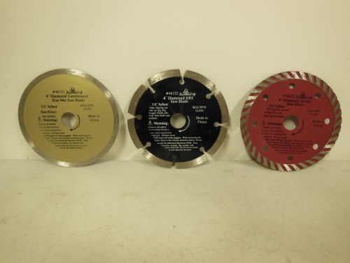 3 Pack Diamond Life 4&#034; Diamond Wet-Cut Blades / 46152 OPENED FOR PHOTOS ONLY