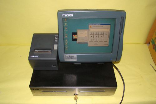 Micros Workstation 4 LX, WS4 LX, Epson M129H printer, cash drawer