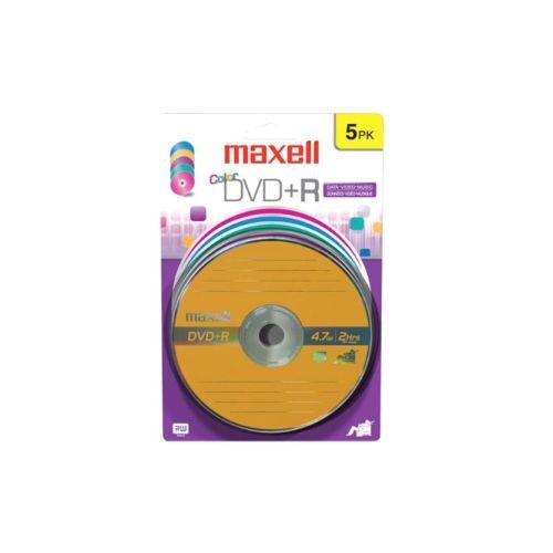 MAXELL 639031 4.7GB DVD+Rs (5 pk; Color Carded)