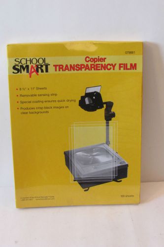 SCHOOL SMART COPIER TRANSPARENCY FILM  81/2&#034; X 11&#034; 100 SHEETS-NEW SEALED BOX