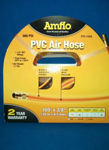 ?AMFLO 576-100A  PVC Air Hose 3/8&#034; x 100&#039; 1/4&#034; NPT end fittings 300psi ORANGE ?