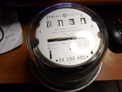 GE- ELECTRIC WATTHOUR METER (KWH) - TYPE I50S, I-50S,  240V, 15A Single Phase