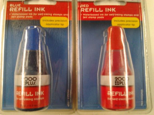 2000 Plus Waterbased Refill Ink 0.9 oz Red &amp; 0.9 oz Blue
