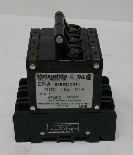 Matsushita Type BAB 3 Pole 250VAC Circuit Protector BAB3210311 10A USG