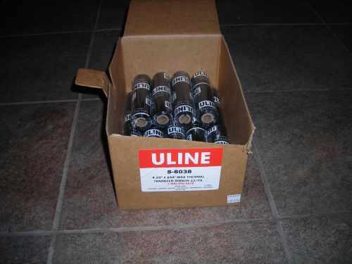 NEW IN BOX LOT OF 14 UNLINE S-8038 4.33&#034;X244&#039; WAX THERMAL TRANSFER RIBBON