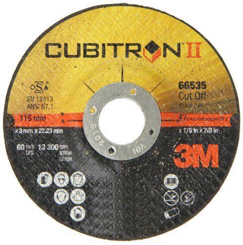 3m cubitron ii cut-off wheel t27 66535  ceramic grain  4-1/2&#034; diameter x 1/8&#034; wi for sale