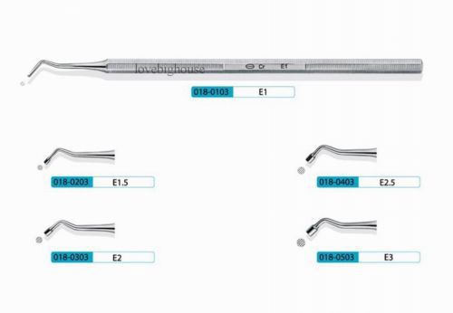 10Pcs KangQiao Dental Instrument Amalgam Pluggers E1.5(eight-angle handle)