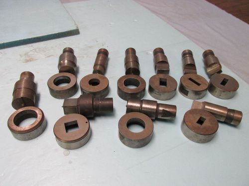 PUNCH AND DIE SETS, DIACRO, 2&#034; DIA. DIES, SHAPES, ROUNDS, SQUARES,USED