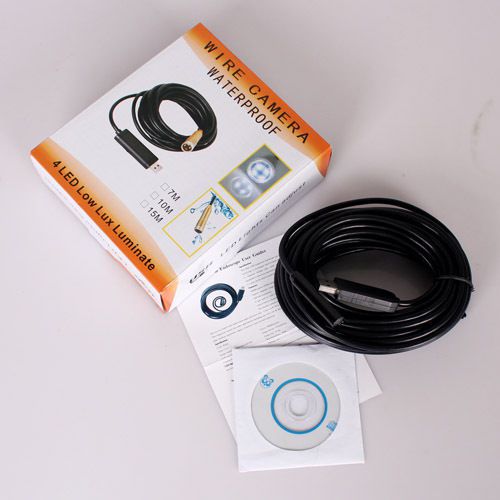 10M 4-LED Waterproof USB Borescope Endoscope Inspection Tube Snake Sewer Camera