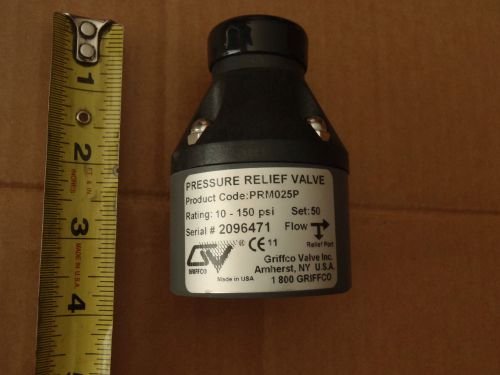 (New)  Griffco PRM025P Pressure Relief Valve 10-150PSI 3/8&#034;NPT Set 50