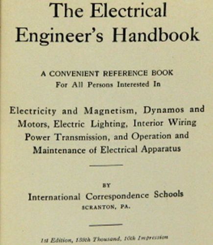 ANTIQUE ELECTRICAL ENGINEERS HANDBOOK MANUAL - 1908 1ST EDITION