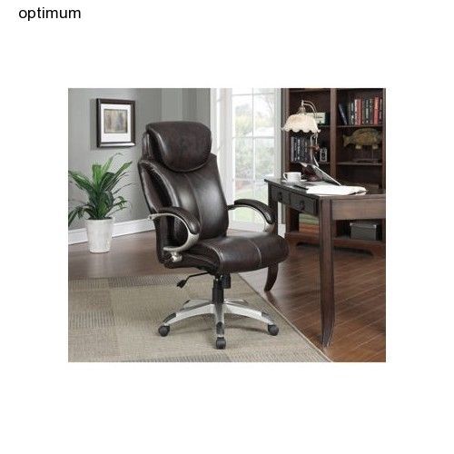 Executive Office Chair Big &amp; Tall Lumbar Support Comfort Desk Brown Leather New