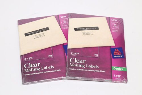 2 unopen packs of 2&#034;x4.25&#034; Clear Mailing Labels. 1400 labels total. FOR COPIER.