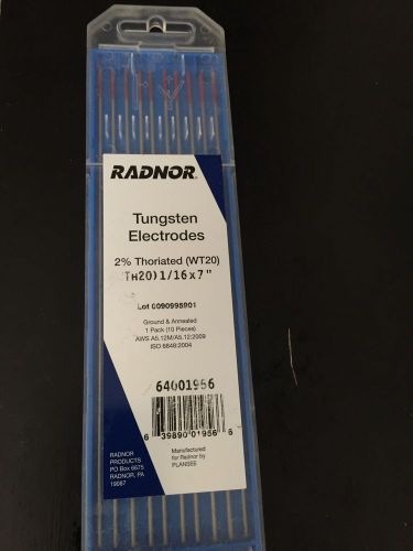 Radnor 2% Thoriated (WT20) 1/16x7 Tungsten Electrodes