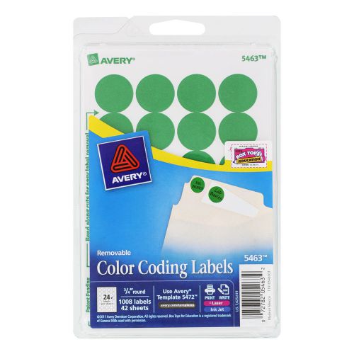 Avery Dennison Ave-05463 Round Color Coding Label - 0.75&#034; Diameter