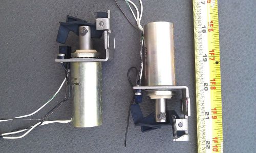 5II99 PAIR OF SOLENOIDS, 12VDC, FROM 8&#034; IOMEGA TAPE DRIVES, TEST OK, VERY GOOD