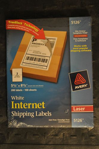 200 Genuine Avery 5126 White Internet Address Shipping Labels 2 Labels Per Sheet