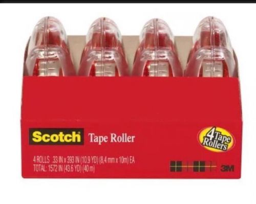 Scotch® Adhesive Tape Roller 6051-4, 0.33 inch x 393 Inches - 4 Rollers/Pack