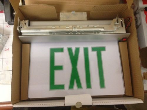 Green letter Edgelite LED single face exit sign 120/277v