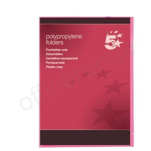 Pk 25 A4 Red Folder Cut Flush Polypropylene Copy-safe Translucent