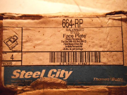 THOMAS &amp; BETTS STEEL CITY 664-RP GALV STEEL FACE PLATE  (LOT OF 4) - NEW