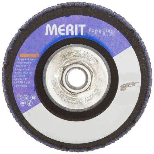 PACK OF 9 Merit Flap Disc, Type 29, , 5/8&#034;-11 Arbor Alumina, 4-1/2&#034; , Grit 60