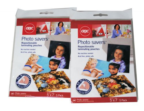Photo Savers  5&#034; x 7&#034; Laminating Pouches Lot of 10 (2 packs)
