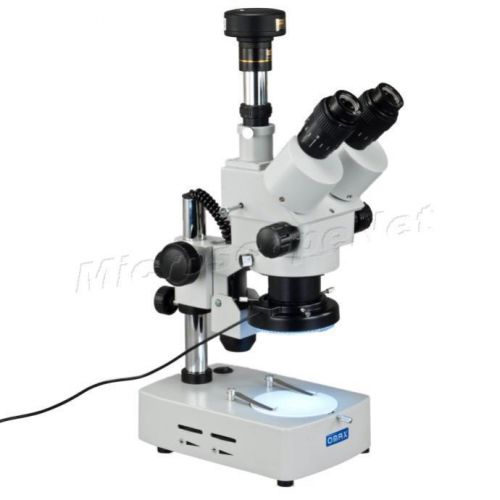 5MP Digital Stereo Trinocular Zoom 144 LED Light Microscope 3.5X-90X+Dual Lights