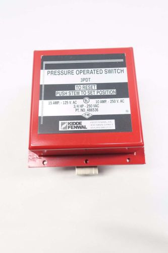 NEW KIDDE FENWAL 486536 3PDT PRESSURE OPERATED SWITCH 125/250V-AC 15/10A D528225