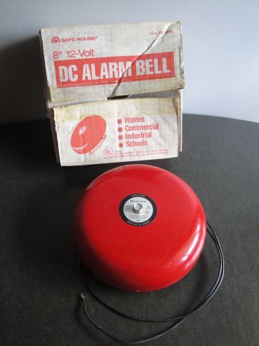 Safe House Red School Alarm Bell Model 49-498B 12 Volt 8&#034; Industrial Loft