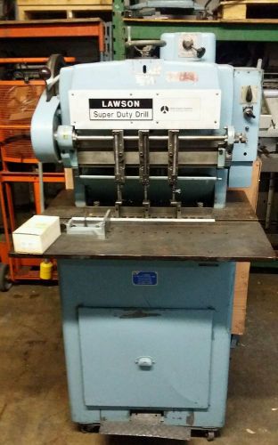 Lawson 3-hole paper drill - heavy duty floor model with extras tested, challenge for sale