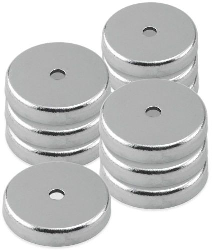 Master magnetics rb45cx6 round base magnet fastener ctr hole chrome lot of 30 for sale