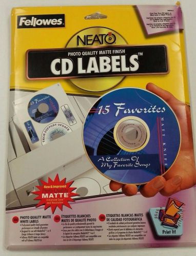 Fellowes NEATO CD White Labels – Photo Quality Matte Finish 100 pack #99941 NEW