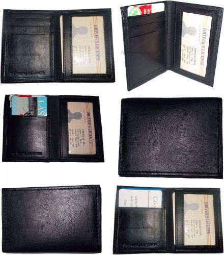 Lot of 6 New Slim Business Credit Card ID card case Black 4 Card holder ID BNWT