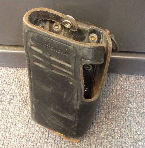 Heavy duty leather motorola walkietalkie carrying case holster belt loop hln9665 for sale