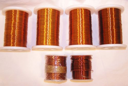 Copper Magnet Wire 6 x 1 lb spools: 14, 20, 24, 26, 28 &amp; 30 awg  Belden &amp; other