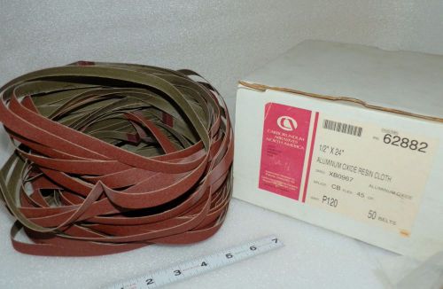 1/2&#034; x 24&#034; sanding  belts  50 pc  XB0967 120 grit alum oxide  unused  (M10)
