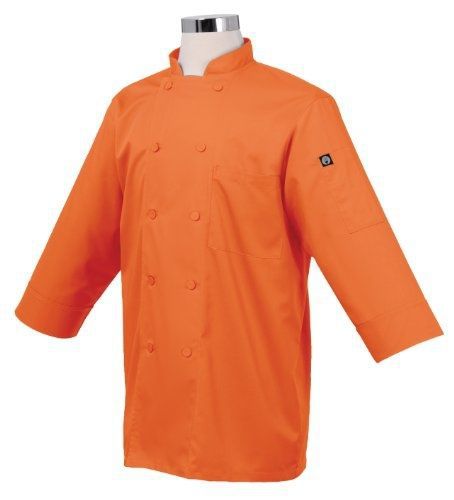 Chef works jlcl-ora-xl basic 3/4 sleeve chef coat, orange, xl for sale