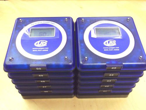 Lot of 10 Alphanumeric LRS Coaster Call Pagers Tested with 2 charging coasters