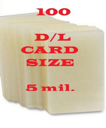 Card Size 100 PK 5 mil Laminating Laminator Pouches/Sheets 2-3/8 x 3-5/8