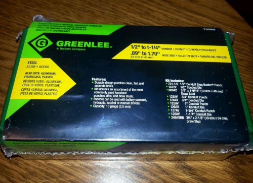 GREENLEE 735BB Round Knockout Punch Kit, 1/2 to 1-1/4 In NEW!!