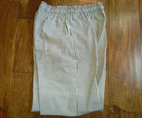 Regent Chef Pants Black/White HoundsTooth Size: Large 65% Polyester 35% Cotton