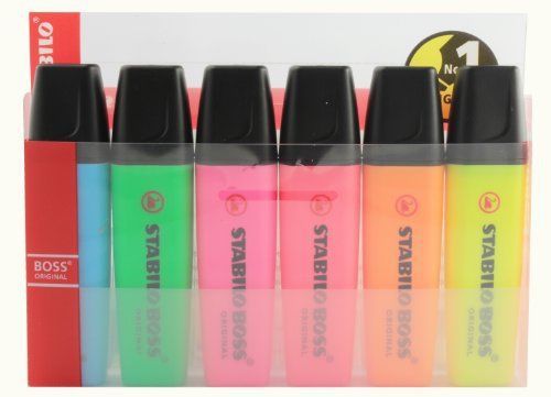 Stabilo BOSS Highlighters Wallet of 6 Assorted Colours