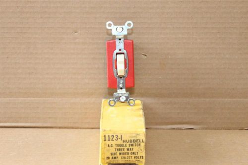 NOS Hubbell 1123-I Commercial Grade 20A Three Way Ivory Switch